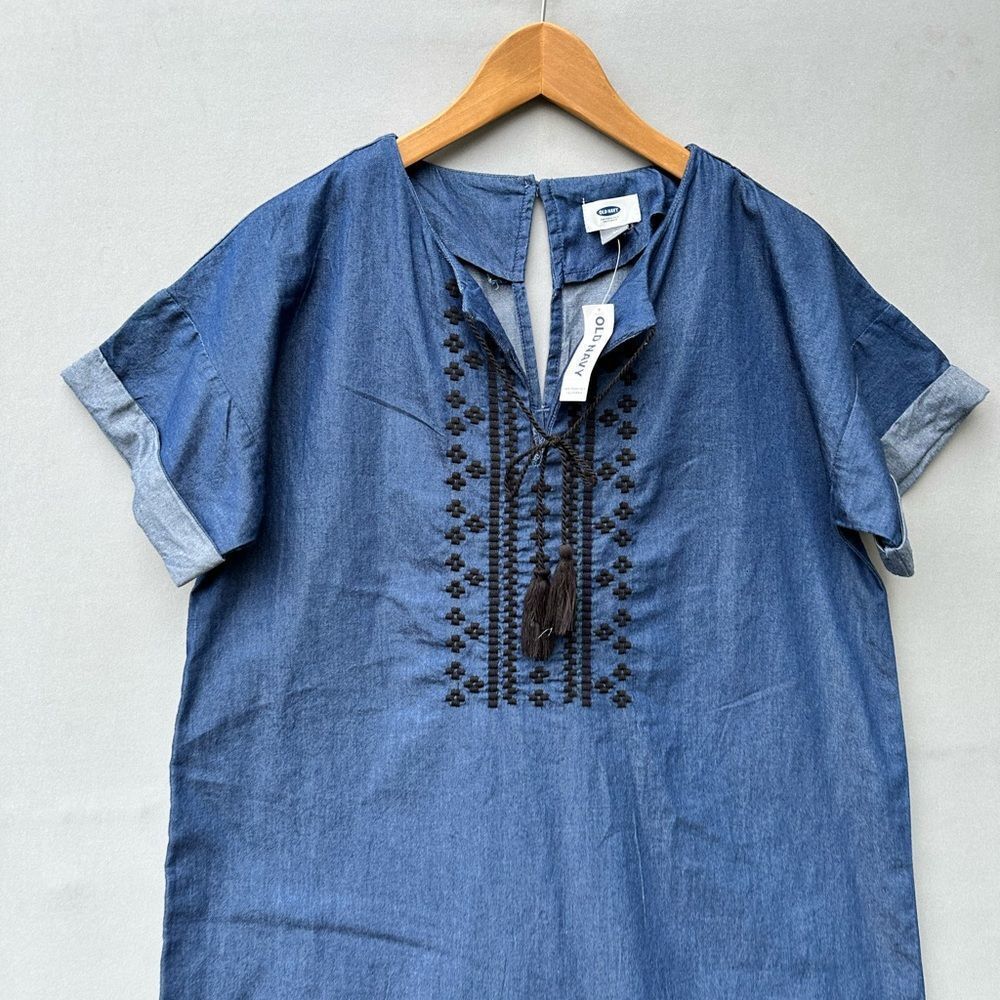 🎉5 for $45🎉 NWT Old navy dress size M denim blue - Picture 3 of 8